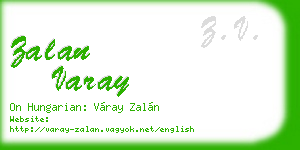 zalan varay business card