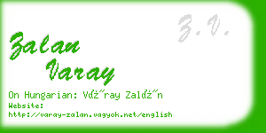 zalan varay business card